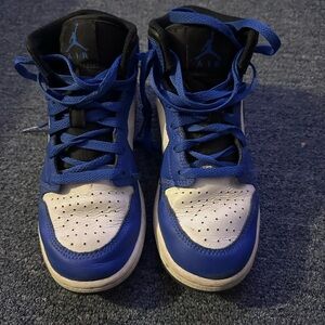 Nike Air Jordan 1 MID (gs) Kids Sneakers in Game Royal and White w/ Box